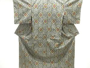 花模様織り出し本場村山大島紬着物アンサンブル